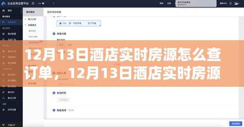 12月13日酒店实时房源订单查询攻略,轻松掌握预订状态