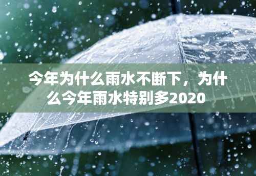 今年为什么雨水不断下,为什么今年雨水特别多2020