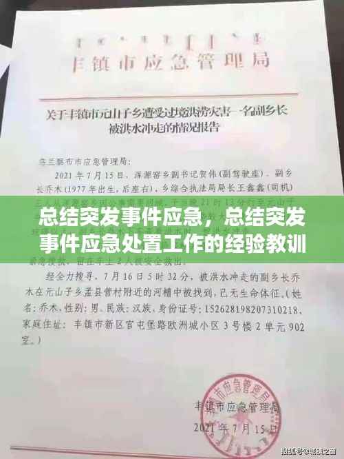 总结突发事件应急,总结突发事件应急处置工作的经验教训,并向