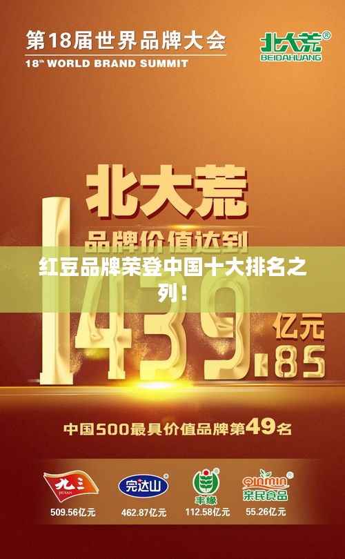 红豆品牌荣登中国十大排名之列!